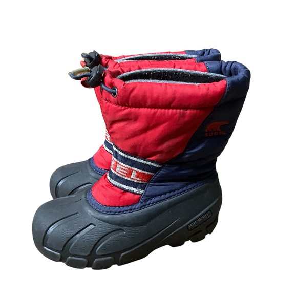 Sorel Kids' Red and Navy Snow Boots size 12 - Picture 8 of 10